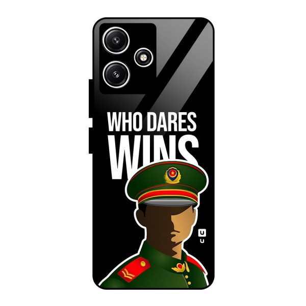 Who Dares Wins Glass Back Case for Poco M6 Pro