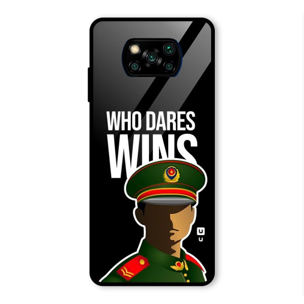 Who Dares Wins Glass Back Case for Poco X3 Pro