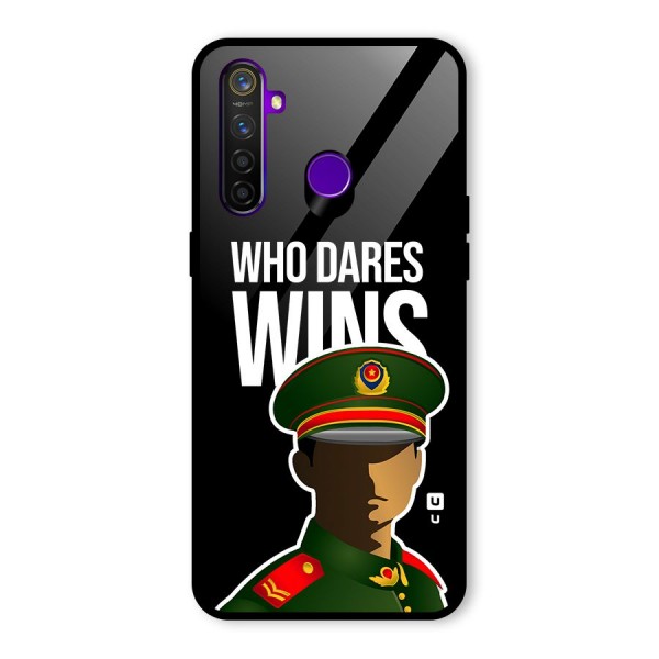 Who Dares Wins Glass Back Case for Realme 5 Pro