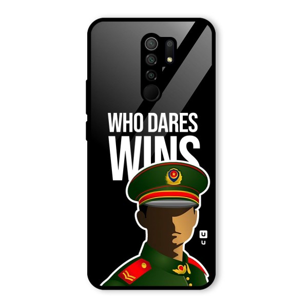 Who Dares Wins Glass Back Case for Redmi 9 Prime