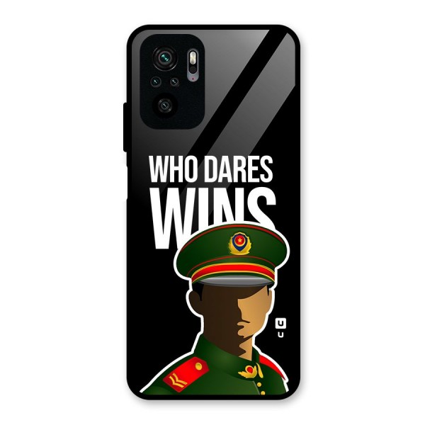 Who Dares Wins Glass Back Case for Redmi Note 10