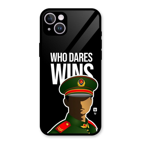 Who Dares Wins Glass Back Case for iPhone 14 Plus