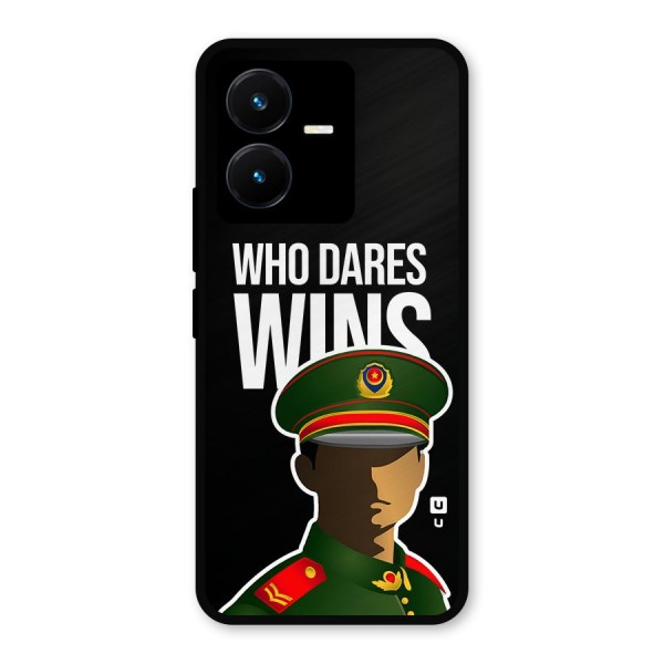 Who Dares Wins Metal Back Case for Vivo Y22s