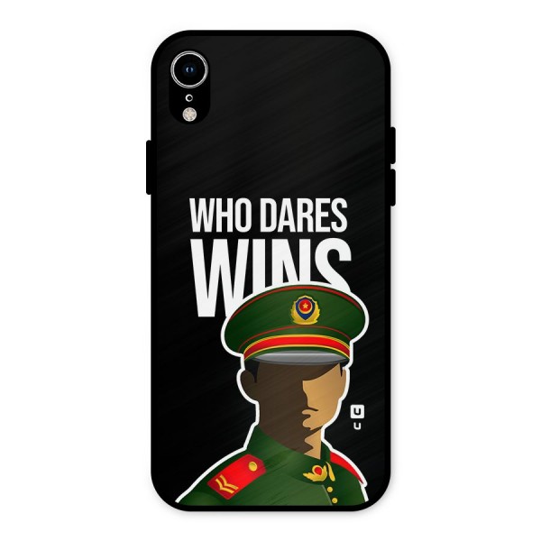 Who Dares Wins Metal Back Case for iPhone XR