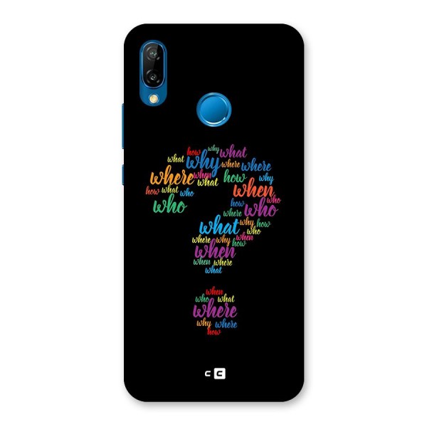 Why When Where How Back Case for Huawei P20 Lite