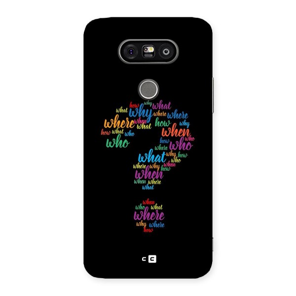 Why When Where How Back Case for LG G5