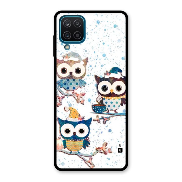 Winter Owls Glass Back Case for Galaxy A12