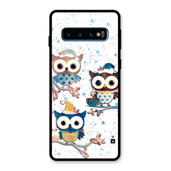 Winter Owls Glass Back Case for Galaxy S10