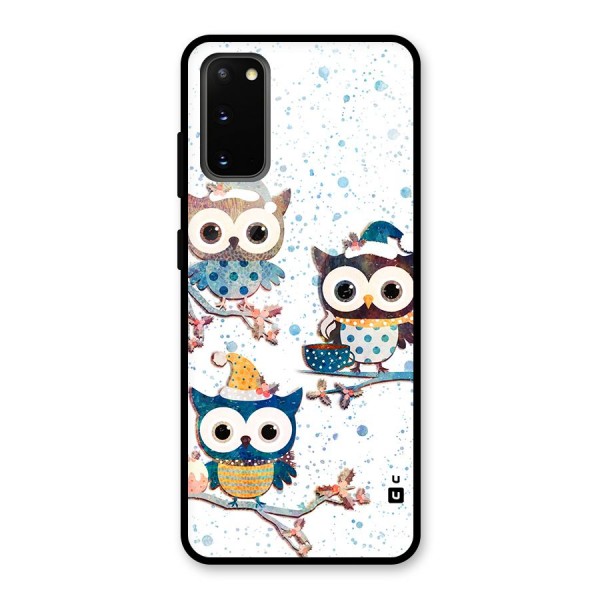 Winter Owls Glass Back Case for Galaxy S20