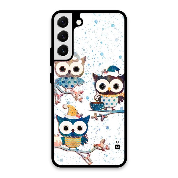 Winter Owls Glass Back Case for Galaxy S22 Plus 5G