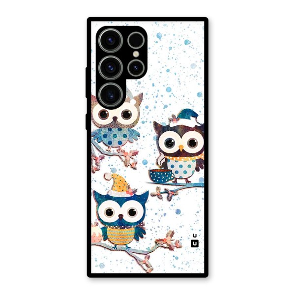 Winter Owls Glass Back Case for Galaxy S23 Ultra