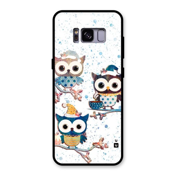 Winter Owls Glass Back Case for Galaxy S8