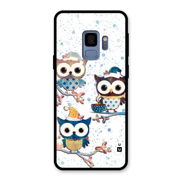 Winter Owls Glass Back Case for Galaxy S9