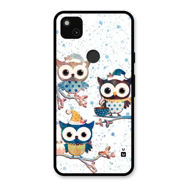 Winter Owls Glass Back Case for Google Pixel 4a