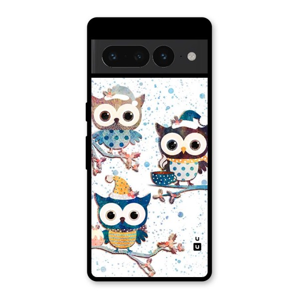 Winter Owls Glass Back Case for Google Pixel 7 Pro