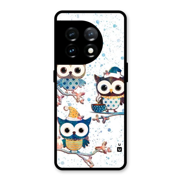 Winter Owls Glass Back Case for OnePlus 11