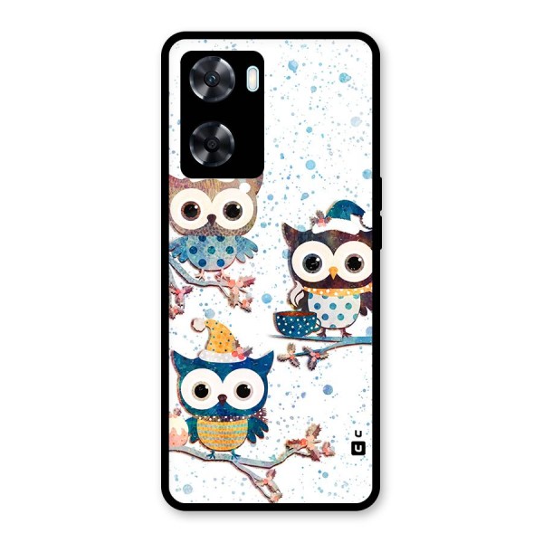 Winter Owls Glass Back Case for Oppo A77s