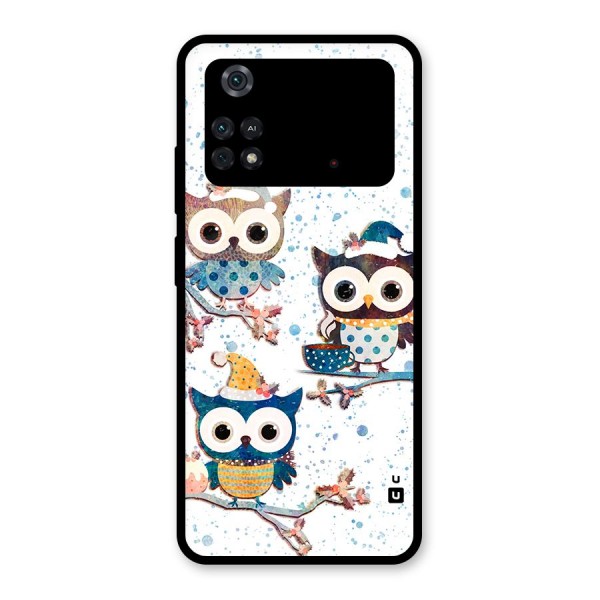 Winter Owls Glass Back Case for Poco M4 Pro 4G