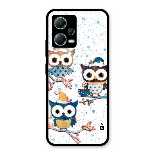 Winter Owls Glass Back Case for Poco X5