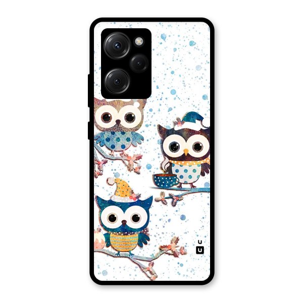 Winter Owls Glass Back Case for Poco X5 Pro