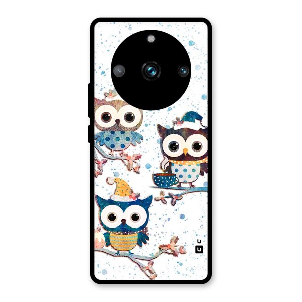 Winter Owls Glass Back Case for Realme 11 Pro Plus