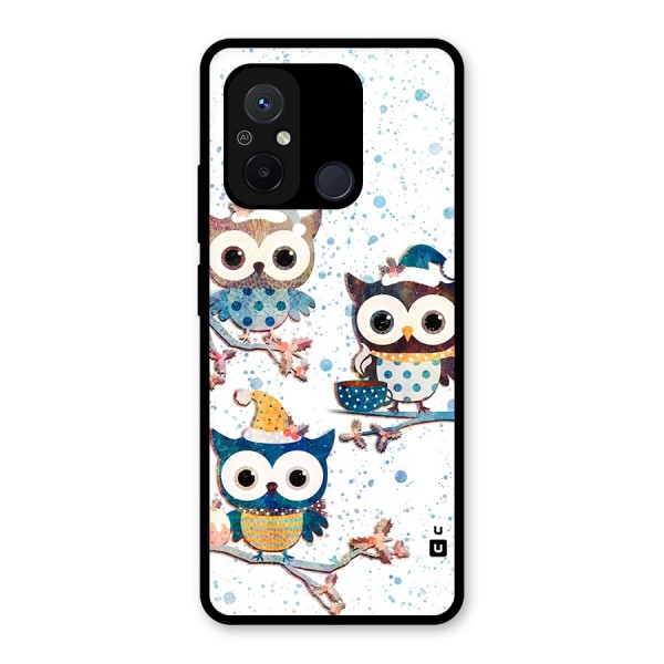 Winter Owls Glass Back Case for Redmi 12C