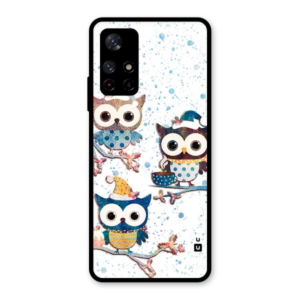 Winter Owls Glass Back Case for Redmi Note 11T 5G