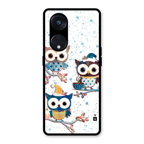 Winter Owls Glass Back Case for Reno8 T 5G