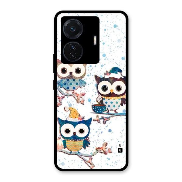 Winter Owls Glass Back Case for Vivo T1 Pro