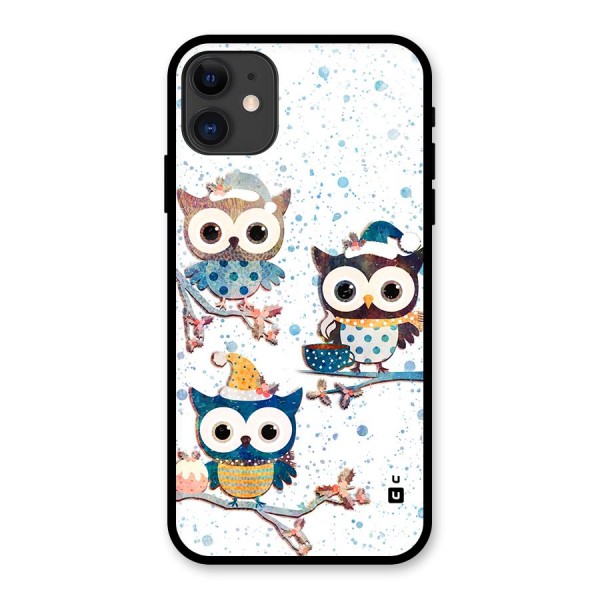 Winter Owls Glass Back Case for iPhone 11