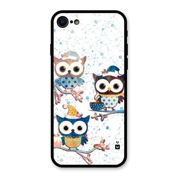 Winter Owls Glass Back Case for iPhone SE 2020