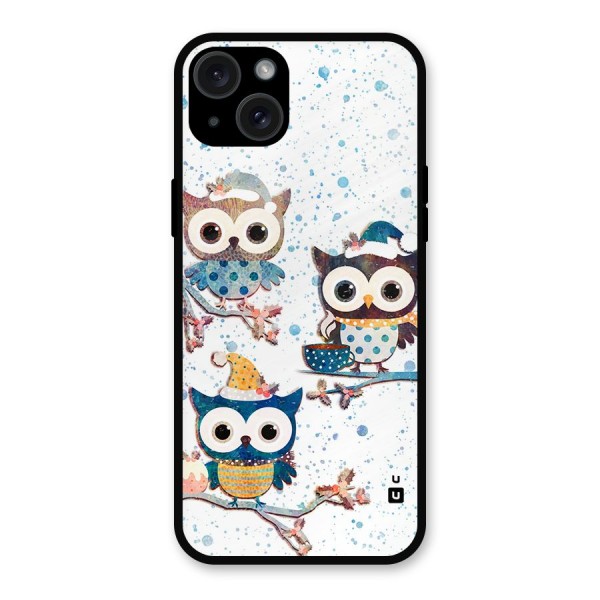 Winter Owls Metal Back Case for iPhone 15 Plus