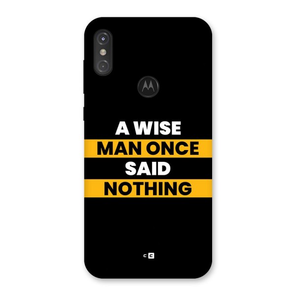 Wise Man Back Case for Motorola One Power