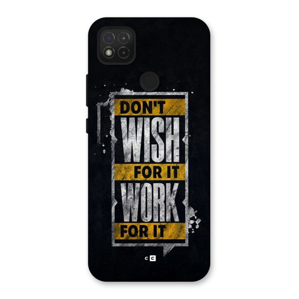 Wish Work Back Case for Redmi 9C