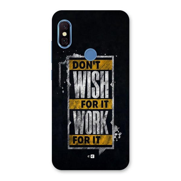 Wish Work Back Case for Redmi Note 6 Pro