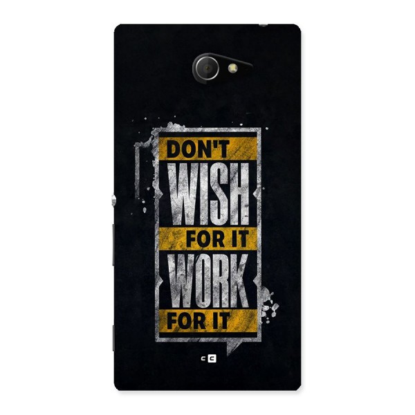 Wish Work Back Case for Xperia M2