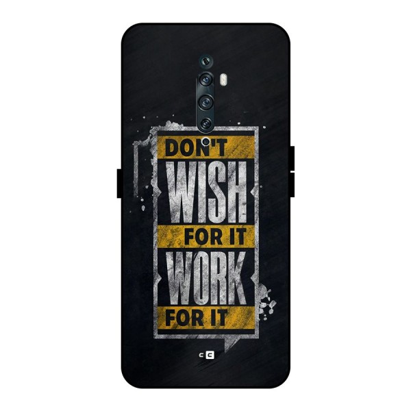 Wish Work Metal Back Case for Oppo Reno2 F