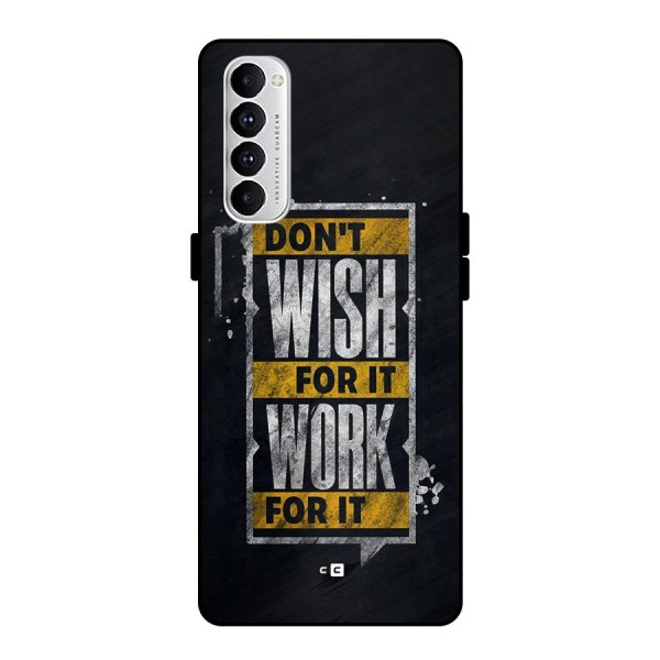 Wish Work Metal Back Case for Oppo Reno4 Pro