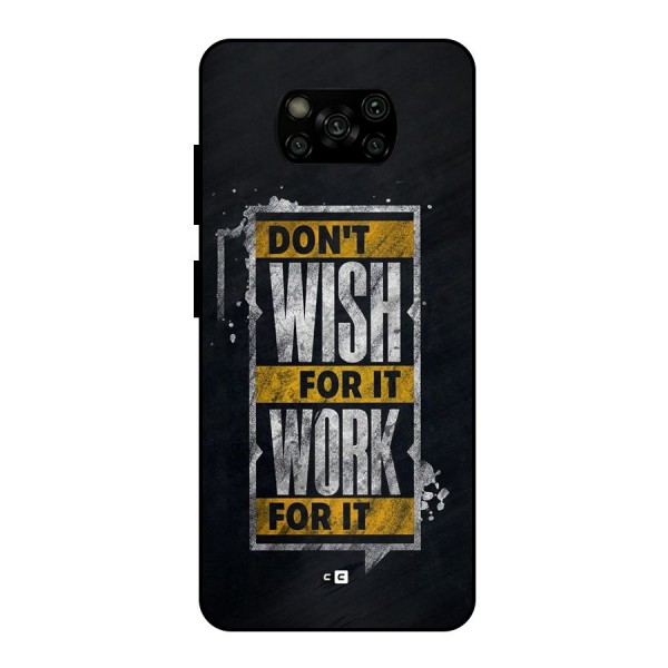 Wish Work Metal Back Case for Poco X3