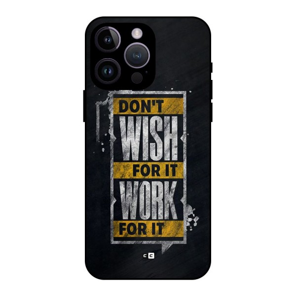 Wish Work Metal Back Case for iPhone 14 Pro Max
