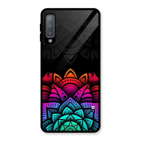 Wonderful Floral Glass Back Case for Galaxy A7 (2018)