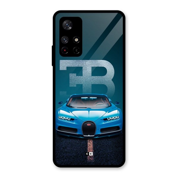 Wonderful Supercar Glass Back Case for Redmi Note 11T 5G
