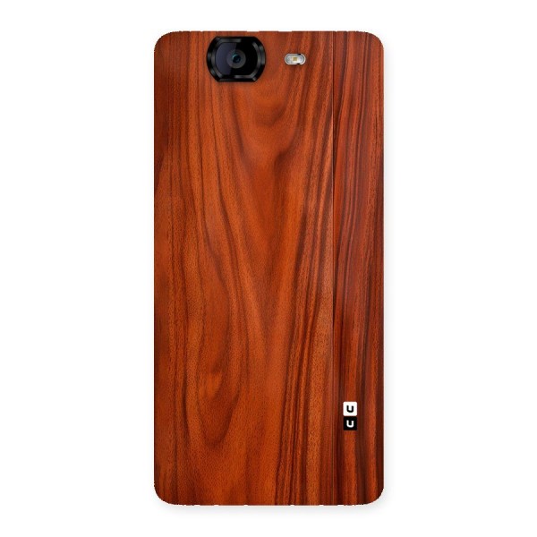 Wooden Texture Printed Back Case for Canvas Knight A350