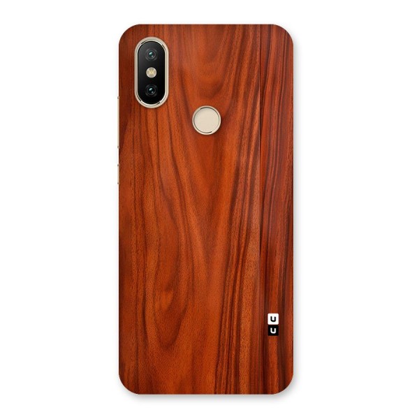 Wooden Texture Printed Back Case for Mi A2