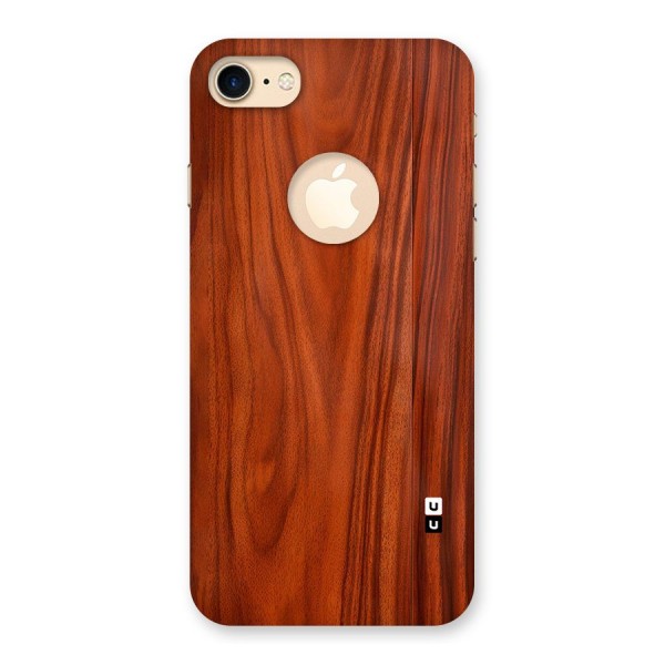 Wooden Texture Printed Back Case for iPhone 8 Logo Cut