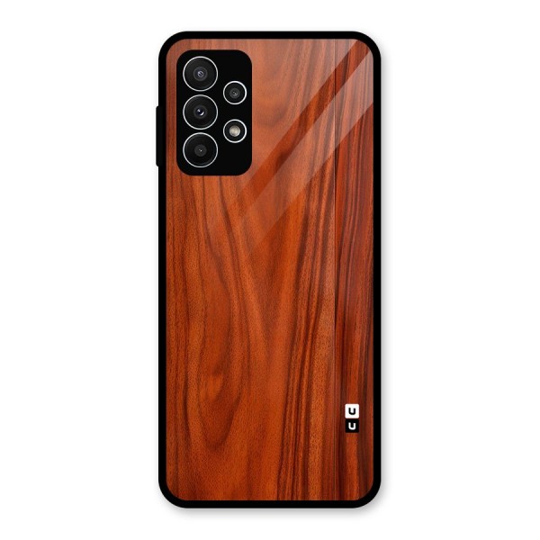 Wooden Texture Printed Glass Back Case for Galaxy A23