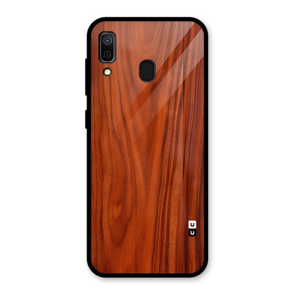 Wooden Texture Printed Glass Back Case for Galaxy A30