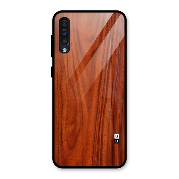 Wooden Texture Printed Glass Back Case for Galaxy A50s