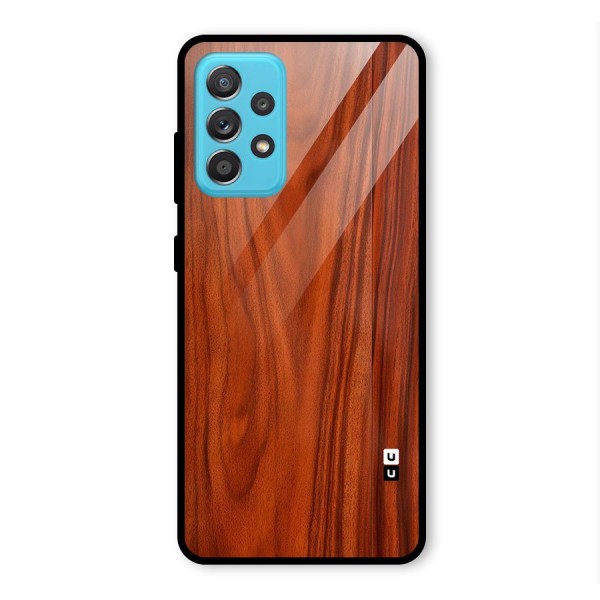 Wooden Texture Printed Glass Back Case for Galaxy A52s 5G