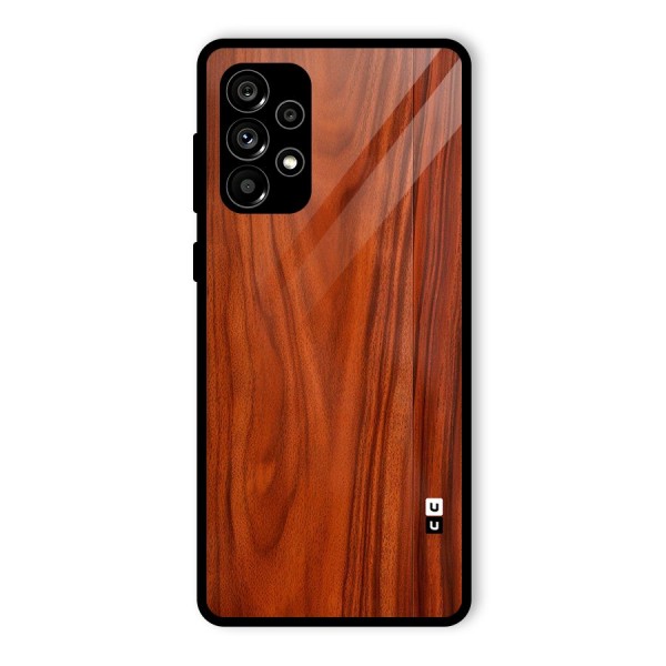 Wooden Texture Printed Glass Back Case for Galaxy A73 5G